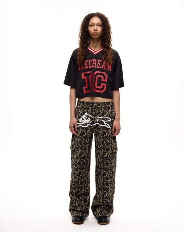 Womens Running Dog Woodland Camo Cargo Pants - Image 2