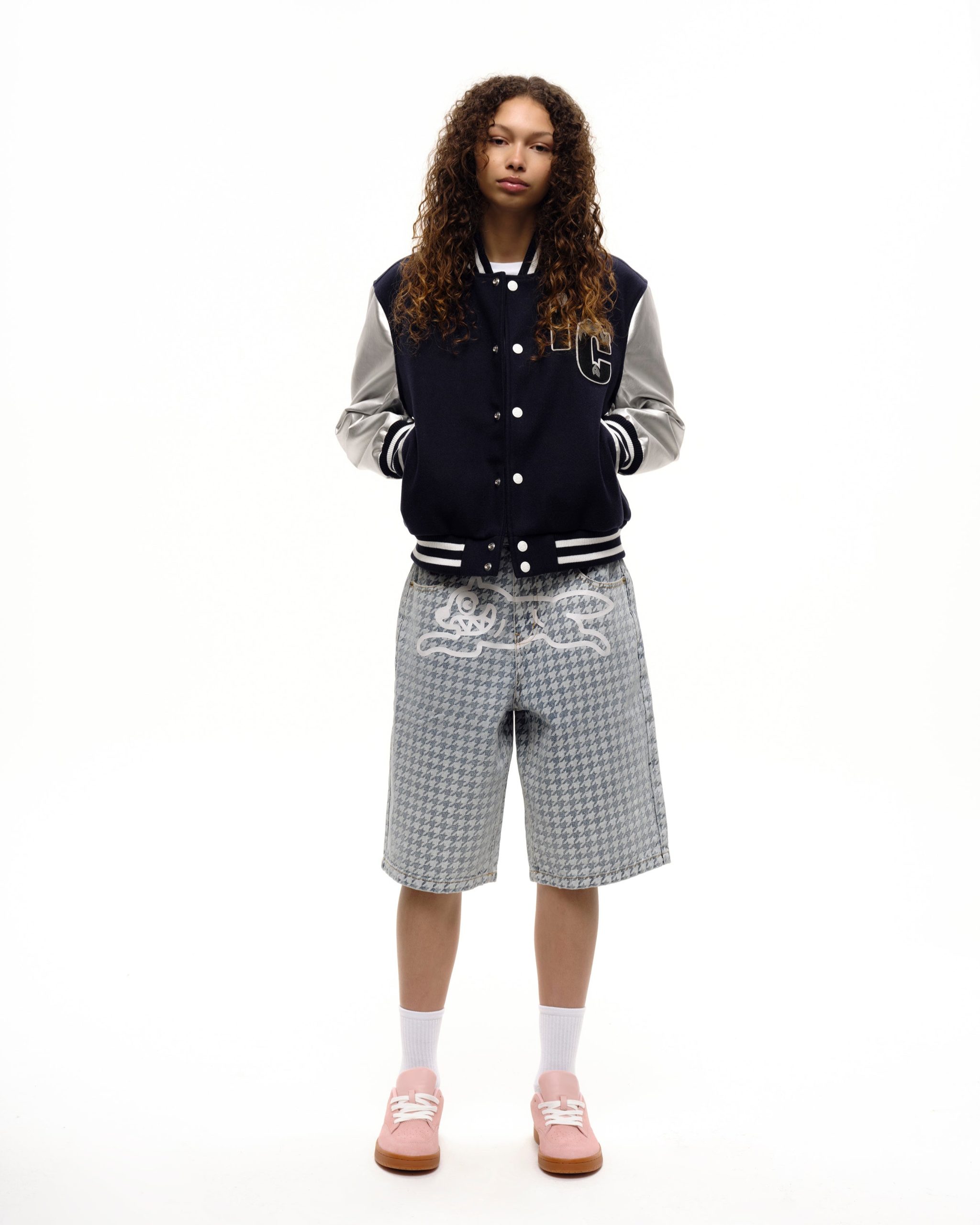 Womens Houndstooth Running Dog Shorts - Image 2
