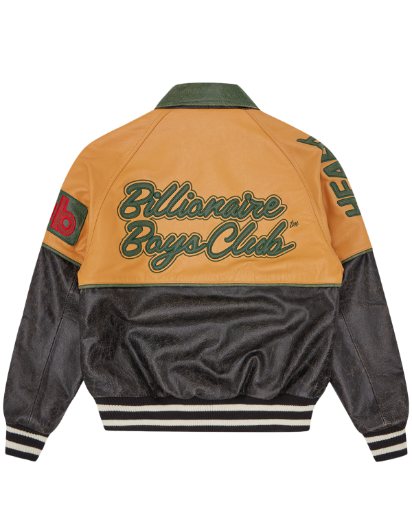 Club Cracked Leather Varsity Jacket - Image 4