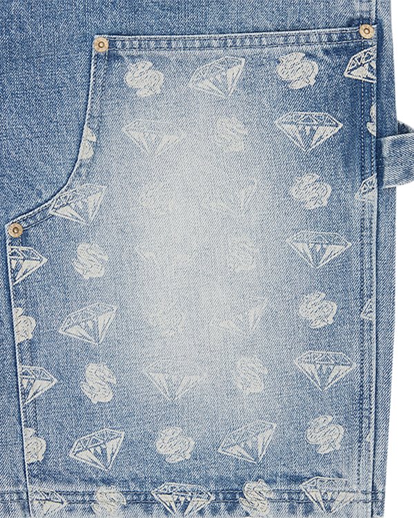 Diamonds & Dollars Denim Carpenter Short - Image 3