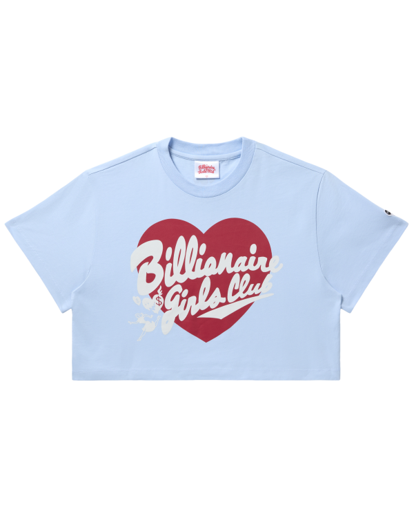 Womens Script Heart Cropped Tee
