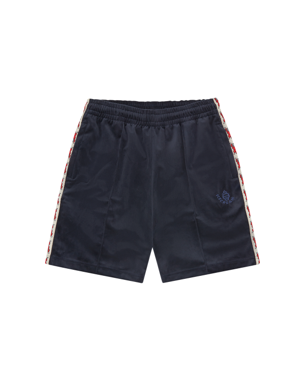 Running Dog Taped Velour Track Shorts