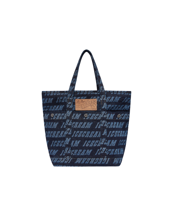 Repeat Logo Denim Tote Bag