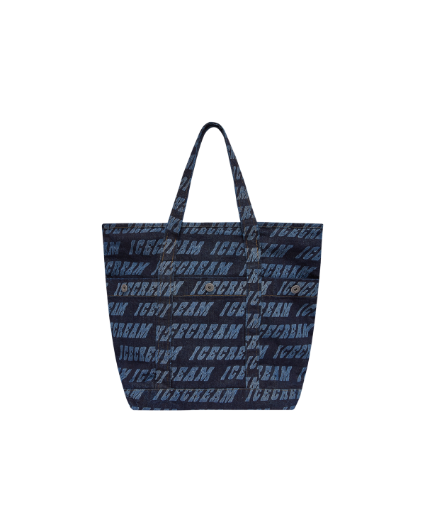 Repeat Logo Denim Tote Bag - Image 3