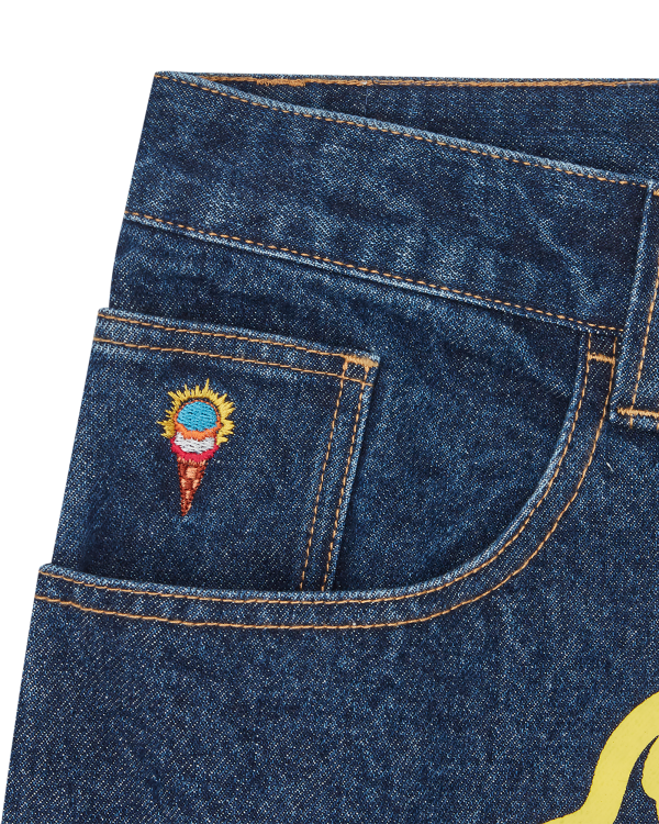 Running Dog Double Scoop Denim Pants - Image 4