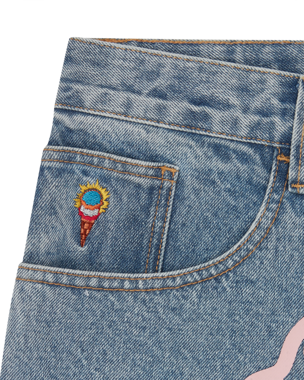Running Dog Double Scoop Denim Pants - Image 3