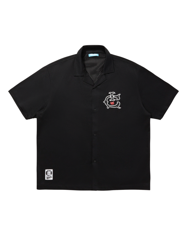 Open Collar Mesh SS Shirt