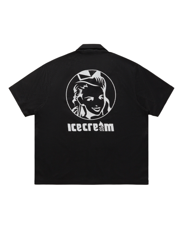 Open Collar Mesh SS Shirt - Image 2