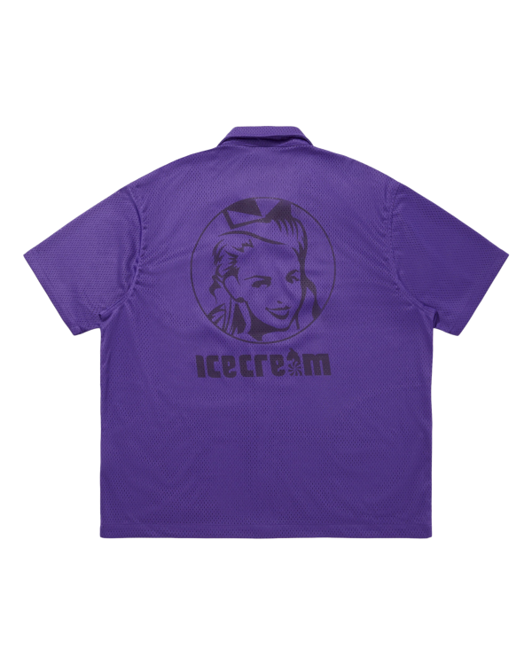 Open Collar Mesh SS Shirt - Image 2