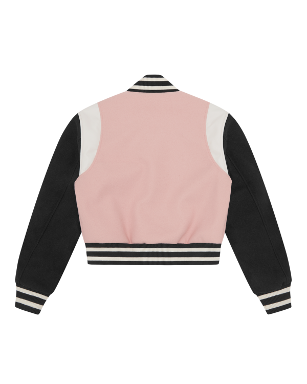Womens Drippy Cropped Varsity Jacket - Image 3