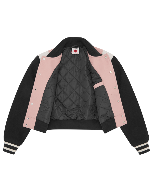 Womens Drippy Cropped Varsity Jacket - Image 4
