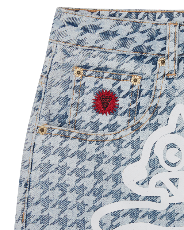 Womens Houndstooth Running Dog Shorts - Image 5