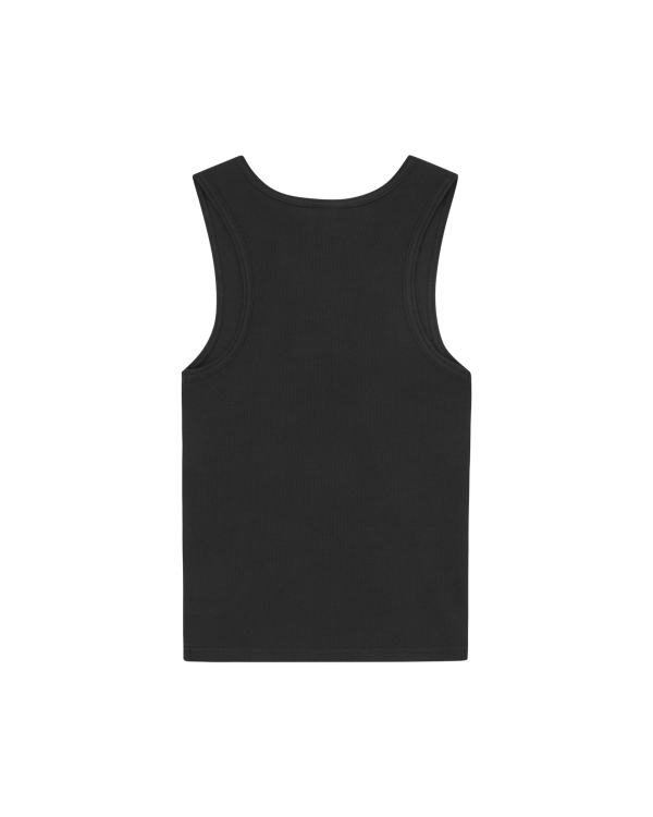 Womens Beaded Running Dog Ribbed Vest Top - Image 2